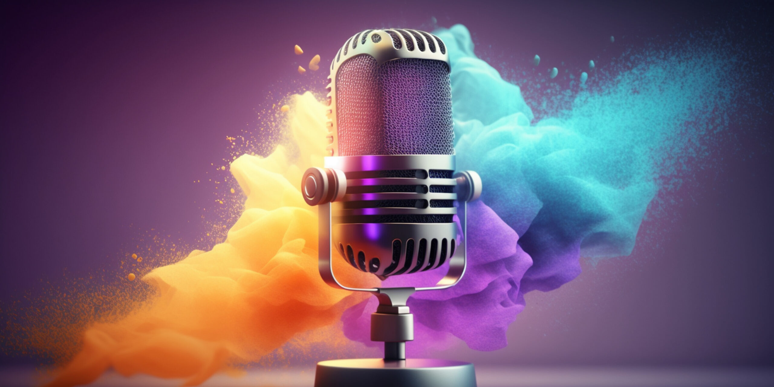 Podcast Microphone Background, Generative Ia